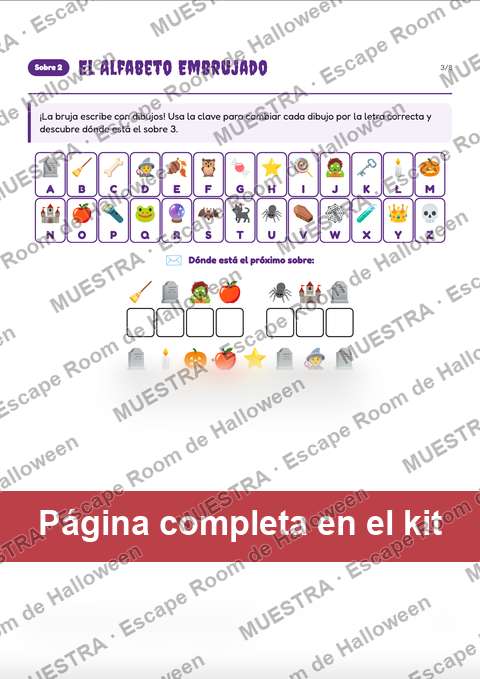 Muestra de página del kit: El Alfabeto Embrujado