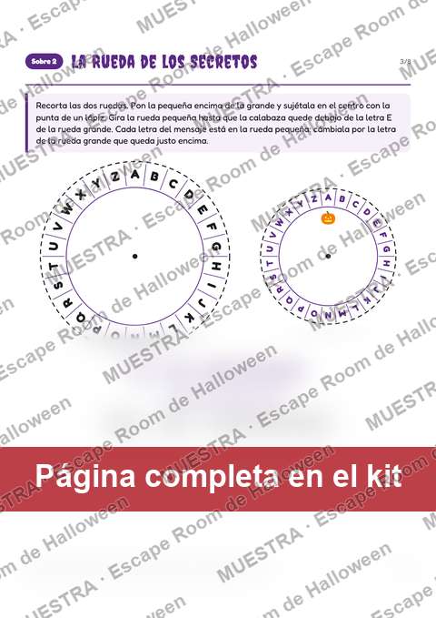 Muestra de página del kit: La Rueda de los Secretos